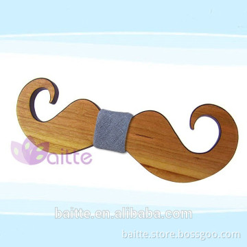new Fashion Wedding nick tie wooden mustache bow tie for men